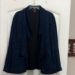 Grace Elements Navy Blue Open-Front Draped Cardigan